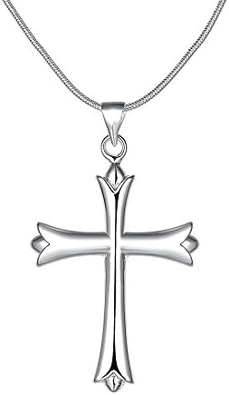 Valentine's Day Gift Fashion Sterling Silver Women's Necklace Cross Pendant with Chain Jewelry