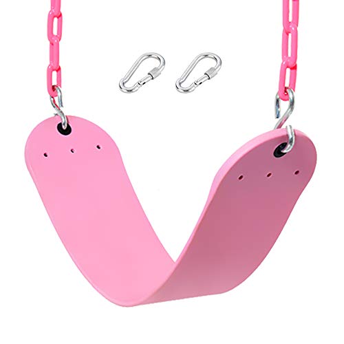 2 Pack Pink Swings Seats Heavy Duty 66 Inches Chain Plastic Coated