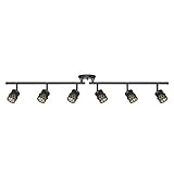 Globe Electric Bar, Finish, Champagne Glass Shades, 6X GU10 50W Bulbs Included, 59086 Kearney 6 Foldable Track Lighting, Oil Rubbed Bronze (Renewed)
