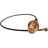 BIGtec WLAN Adapterkabel RP SMA Buchse - pigtail U.FL Stecker , 20cm , f&uuml;r AVM Fritzbox , Speedport , Notebook , UFL Adapter , SMA Adapter , extra langes Gewinde 13mm