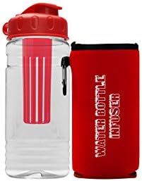 Premium Fruit Infuser Water Bottle - Great Gifts - Multiple Colors - BPA Free - Insulated Infusion - Includes Koozie - Leak Proof - USA Made