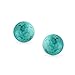 Simple Gemstone Stabilized Turquoise Round Ball Stud Earrings For Women .925 Sterling Silver 10 MM