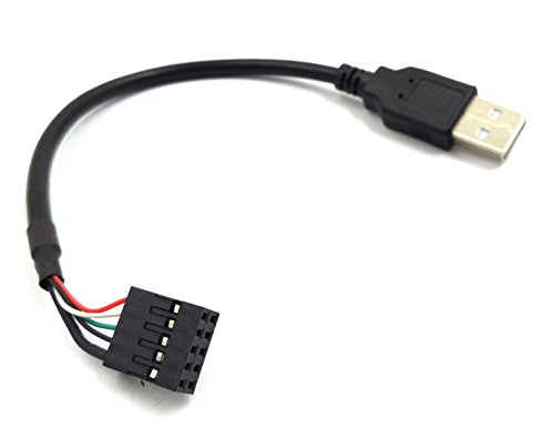 Duttek (2-Pack) 20CM USB 2.0 Type A Male to Dupont 9 Pin Female Header Motherboard Cable Cord (AM/9Pin 0.2M)