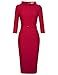 MUXXN Women's Burgundy Tea Length Sheath Fit Junior Prom Dress(XL Burgundy)