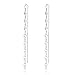 925 Sterling Silver Leaves Long Dangle Drop Earrings Chain for Women Elegant Threader Earrings. Hypoallergenic Statement Earrings.