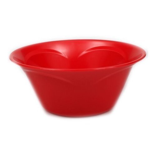 4 (22.5 oz) Cereal/Soup Bowls - Hard Plastic Reusable Holiday Bowls, Red