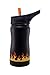 EcoVessel FROST Kid's Triple Insulated Stainless Steel Water Bottle with Flip Straw Top - 13 ounces - Black Flames