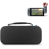 BatteryMon Hard Shell Carrying Case Travel Storage Cover Storage Bag for Nintendo Switch and Console Accessories, Like Earphone, Cable, Charger, Game Card (Black+Blue)