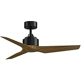 Fanimation TriAire Custom 3 Blade Ceiling Fan 12.92 Inch X 44 Inch Wide with Black Finish and Koa Blades