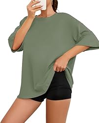 Fenxxxl Womens Oversized T Shirts Crewneck Short