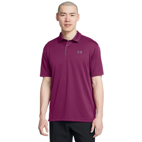 Under Armour Men’s Tech Golf Polo, (505) Purple Gemini / / Pitch Gray, Medium