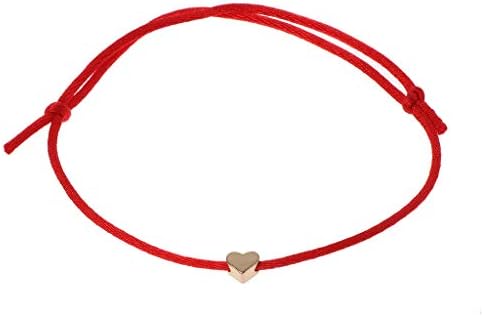 Guoyy Lucky Kabbalah Heart Charm Weave Red String Love Bracelet Friendship Jewelry