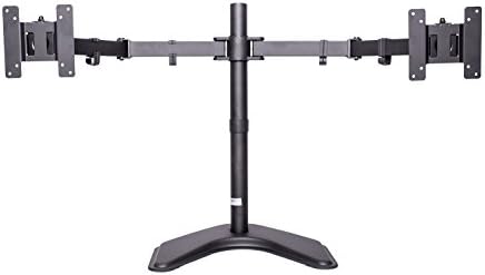 MonMountDual LCD Free Standing Monitor Mount for Up to 24" Displays (LCD-6460B-ECO), Black