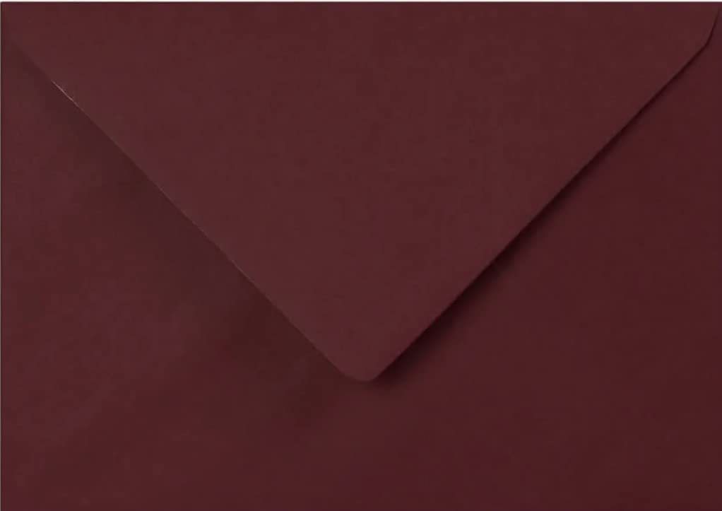 C6 Coloured Envelopes for A6 Greeting Cards Wedding Invitations & Crafts (114x162mm) Pack of 100 (Burgundy Red)
