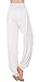 Urban CoCo Womens' Solid Color Soft Elastic Waistband Fitness Yoga Harem Pants (Small, White)