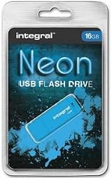 Integral TS-180561 Neon 2.0 USB Flash Drive 16GB Blue PC Mac Compatible view 2