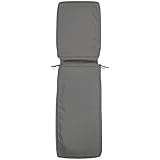 Classic Accessories Montlake Water-Resistant 80 x 26 x 3 Inch Patio Chaise Lounge Cushion Slip Cover, Light Charcoal Grey