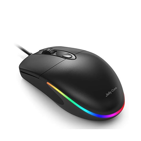 Wired-Mouse-Jelly-Comb-Optical-Gaming-Mice-with-Silent-Clicking-and-RGB-Backlight-for-PC-Computer-Laptop-1600-DPI-Black Wired Mouse, Jelly Comb Optical Gaming Mice with Silent Clicking and RGB Backlight for PC Computer Laptop, 1600 DPI…