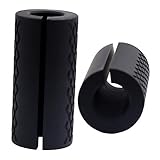 Strainho Weight Lifting Grips, Thick Bar Adapter Muscle Builder,Anti-slip Hand Rubber Grips, Fat Grip for Olympic Barbell & Dumbbell Training (Black)
