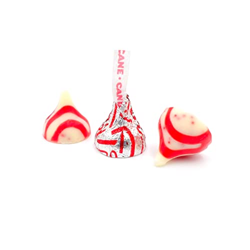 LaetaFood HERSHEY'S KISSES Candy Cane Flavored Mint Candy (2 Pound Bag
