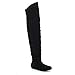 DA VICCINO TOP-01-HI Women's Slouch Size Zipper Flat Tigh High Boots, Color:BLACK, Size:8.5