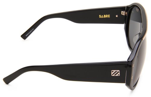 Sabre Fan Club SV72-1-1 Aviator Sunglasses,Black Gloss Frame/Grey Lens,One Size
