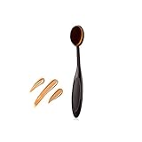 Huluwa Makeup Brush Professional Soft Oval Toothbrush Design Foundation Makeup Brushes Cosmeic Contour Powder BB Cream Concealer Blush Makeup Tool, Black