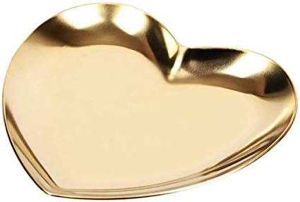 NX Jewelry Tray, Accessory Tray, Entrance Tray, Stainless Steel, Key Rest, Ring, Earrings, Necklace, Jewelry Storage, Small Items, Ring Tray, Jewelry Storage, Stylish, Heart Shape (Gold)