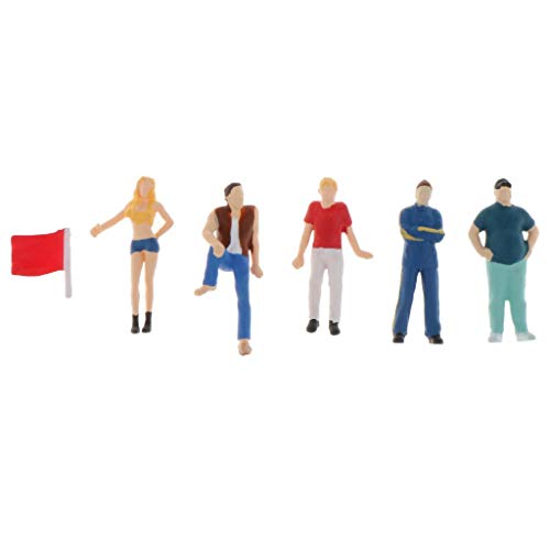 T TOOYFUL 13x 1/64 Miniatur People Road Scenery Szenario Modell für Matchbox Toy Decor – Bild 4