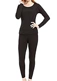 Yulee Women's Fleece Lined Soft Thermal Underwear Long Johns Set Top & Bottom
