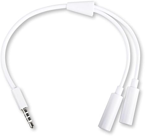 3.5mm Stereo Headset Splitter Cable - Conshine TRRS 4 pole 3.5mm Male to Dual 3.5mm Female Headphone Splitter Adapter Y Type Cable 8-inch