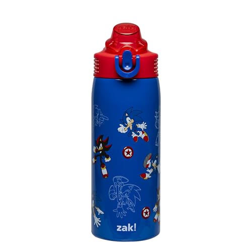 Zak Designs Sonic the Hedgehog Sage Kids Water Bottle For School or Travel, 19o…