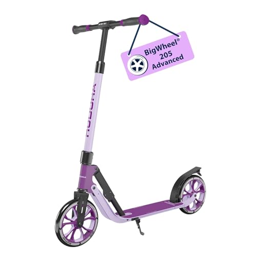 HUDORA BigWheel® 205 Advanced Scooter - Komfortabler Aluminium-Roller für bis zu 100kg - Höhenverstellbarer & zusammenklappbarer Tretroller - Kick-Sco