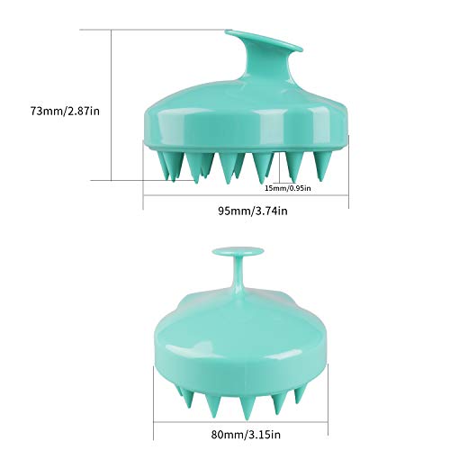 Hair Scalp Massager, BEAUTLOHAS. Shampoo Brush, Scalp Scrubber and Dandruff Brush for Scalp Care Hair Cleaning Shower, Neck and Body Massager, Soft Silicone Comb for Men, Women, Kids and Pets (Green)