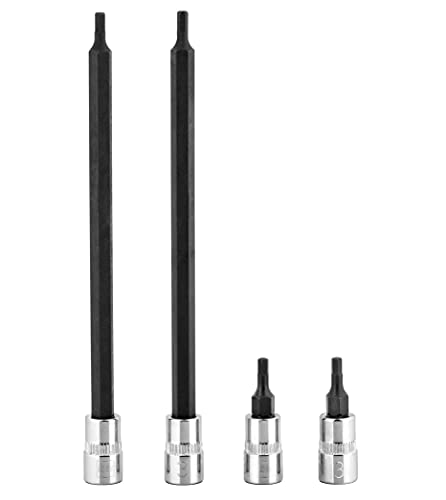 BRAZEN 3mm Hex Bit Socket/Allen Driver Four Pack (1/4" Drive, Multi Length)
