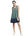 ROMWE Women's Tunic Swing Tank Dress Sleeveless Tie Dye Ombre Tank Top Dress Green L
