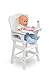 Badger Basket Doll High Chair with Padded Seat for 18-Inch Dolls – White/Rose Design
