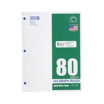 paper norcom quad squares filler inch graph