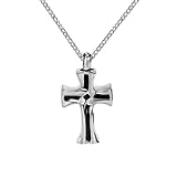 ZARABE Cremation Jewelry Black Cross Urn Ashes Necklace Memorial Keepsake Pendant