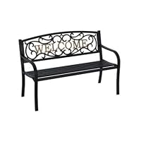 Living Accents Park Bench Welcome 50.5" W X 23.5" D X 33.5" H Cast Iron
