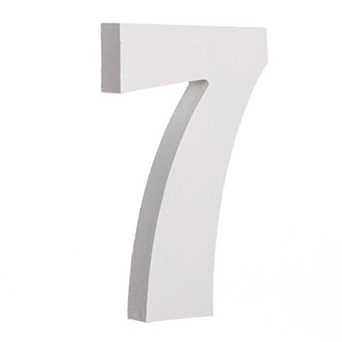 6" Classic Font White Color Wooden Number 7
