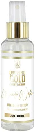 SOSU Dripping Gold Wonder Water Self Tanning Facial Mist 4.2 Oz! Face Tan Super-Hydrating and Infused with Vitamin E! Vegan and Cruelty-Free! Choose from Light Medium or Medium Dark! (Light Medium)