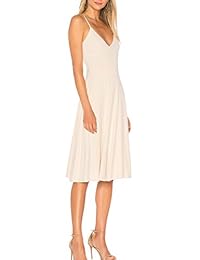 May & Maya Vestido de tirantes ajustables con cuello en V y espalda en V