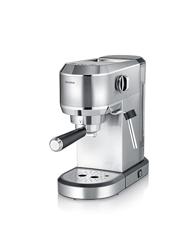 Cafetera espresso ‘Newspresa’, bomba ULKA de 20 bares, boquilla para espumar leche, depósito de agua de 1 litro, para una o dos tazas, color plata, acero inoxidable, 1350 W, KA 5997