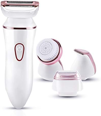 Lady Shaver Bikini Trimmer Facial Hair Remover for Women Mini Electric Razors for Nose Face Upper Lip Chin Armpits Fairycity 5 in 1 Waterproof USB Rechargeable Travel Groomer Kit (White-Pink)