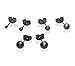 Stainless Steel Black Toned Round Ball Stud Earrings 5 Pair Set with Matching Backings, 2mm, 3mm, 4mm, 5mm, & 6mm, By Regetta Jewelry