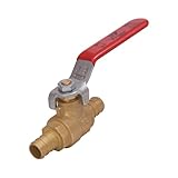 SharkBite 22462LFA Barb Ball Valve 3/4 inch, Water Valve Shut Off, Crimp Rings, Clamp Rings
