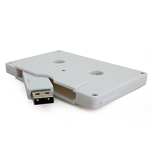 Usbkingdom 64GB USB 2.0 Flash Drive Cassette Tape Shape Thumb Drive Memory Stick Pendrive (White)