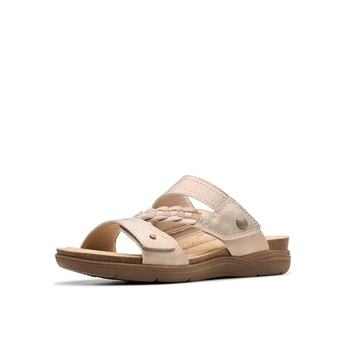 Clarks Collection Women's April Raelyn Sandal, Bronze Metallic Synthetic, 7 Med…