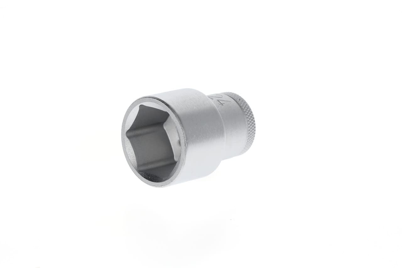 GEDORE Socket, 1/2" 12.5 mm drive, Hexagonal, 24 mm width, Tool, 19 24, Chrome-plated steel